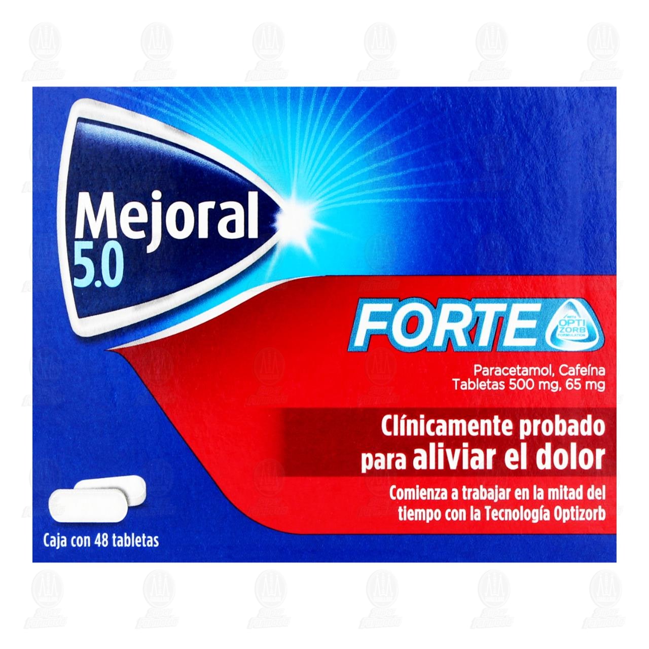 Mejoral 5.0 Forte 500mg/65mg, 48 Tabletas. image number 1