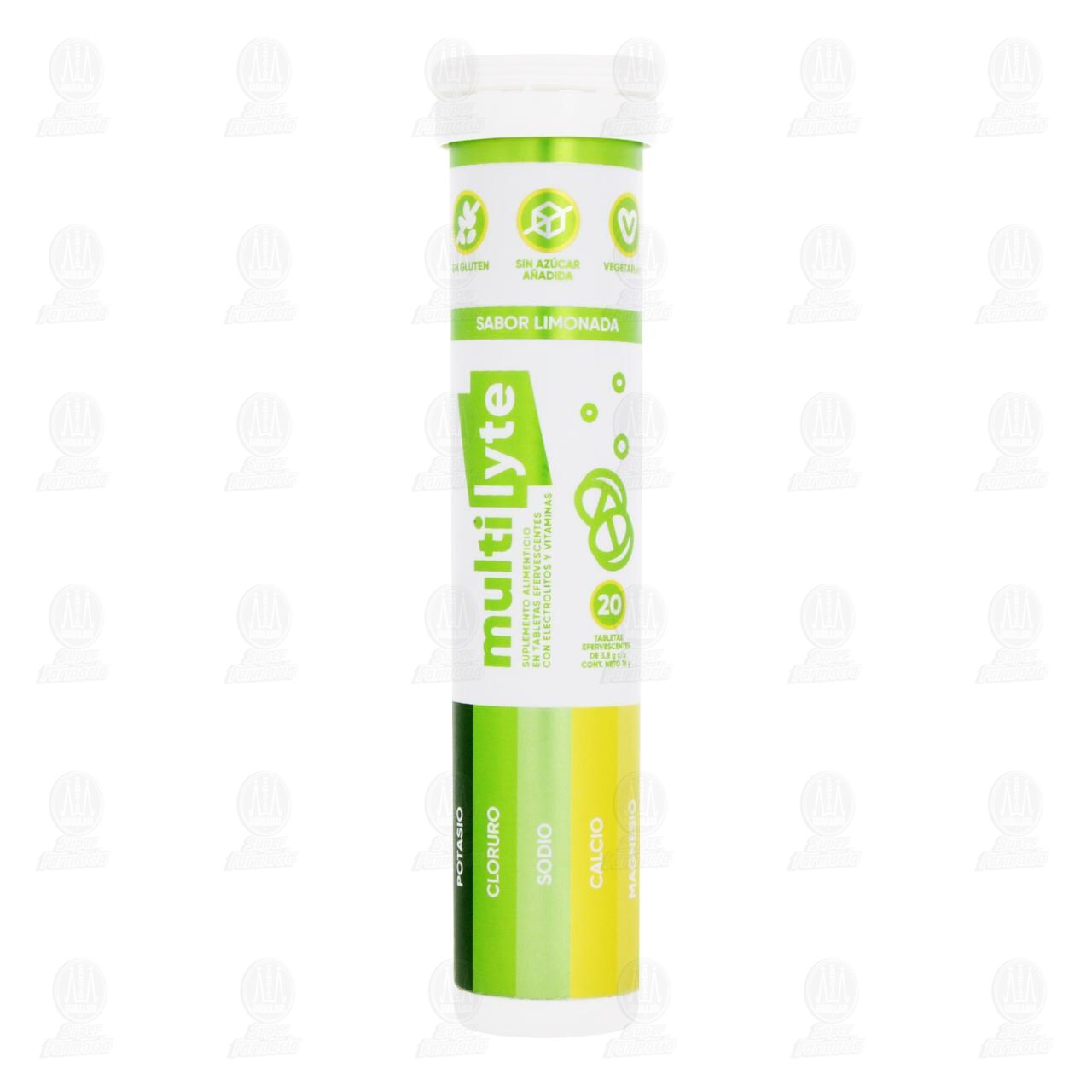 Multilyte Suplemento Alimenticio en Tabletas Efervescentes Sabor Limonada, 20 Tabletas. image number 1
