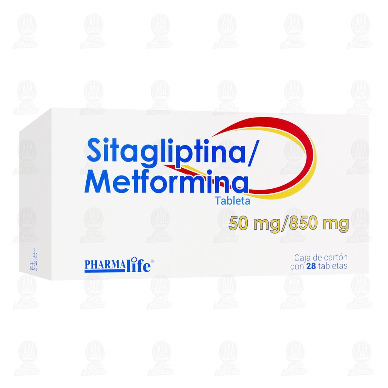 Imagen para Sitagliptina,Metformina 50mg/850mg, 28 Tabletas Pharmalife.