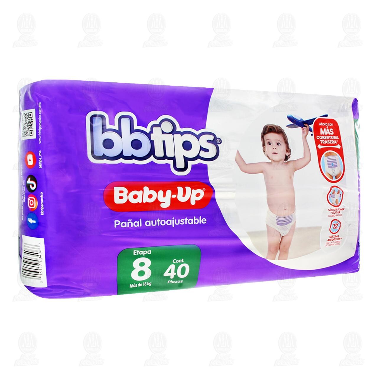 Pañal Bbtips Baby-Up Etapa 8 Autoajustable, 40 pzas. de BBTIPS ...