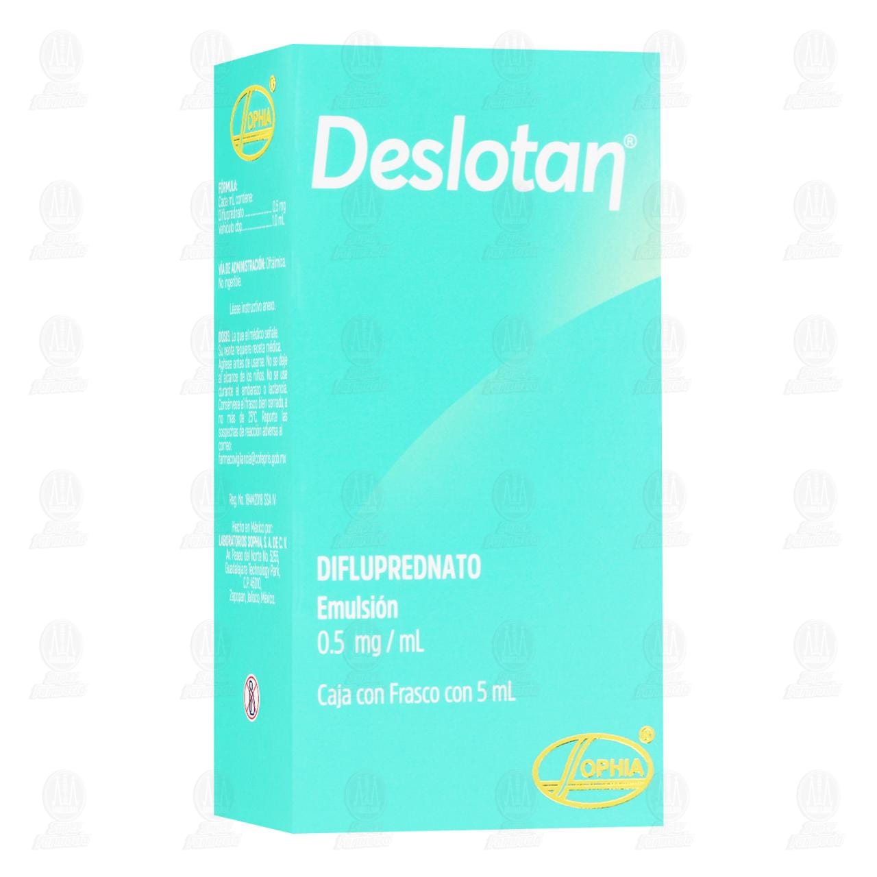 Imagen para Deslotan Emulsión Oftálmica 0.5 mg/ml, 5 ml.