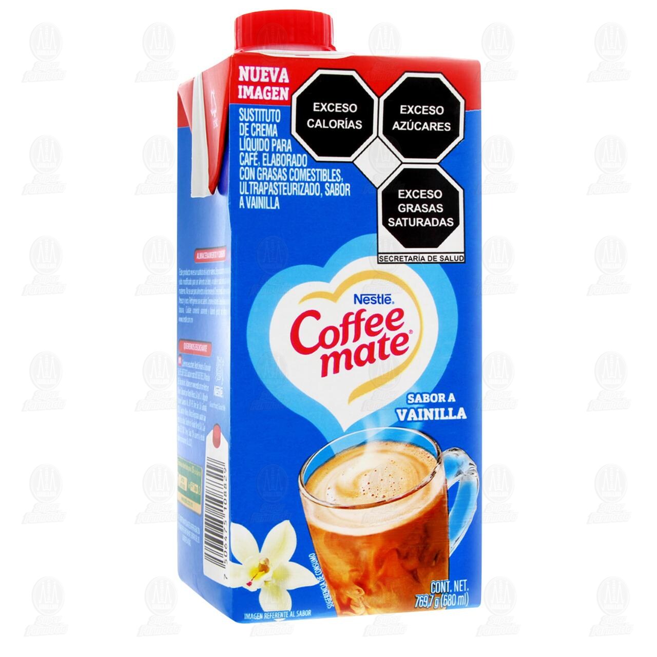 Sustituto de Crema para Café Coffee Mate Líquido Sabor a Vainilla, 680 ml.