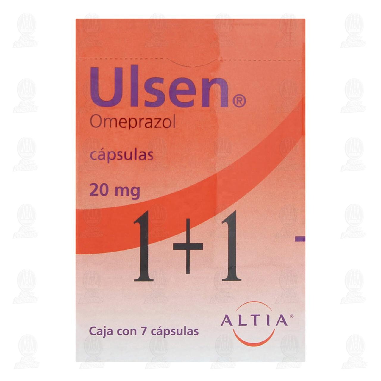 Ulsen 20 mg, 7 C&aacute;psulas 1+1. image number 1