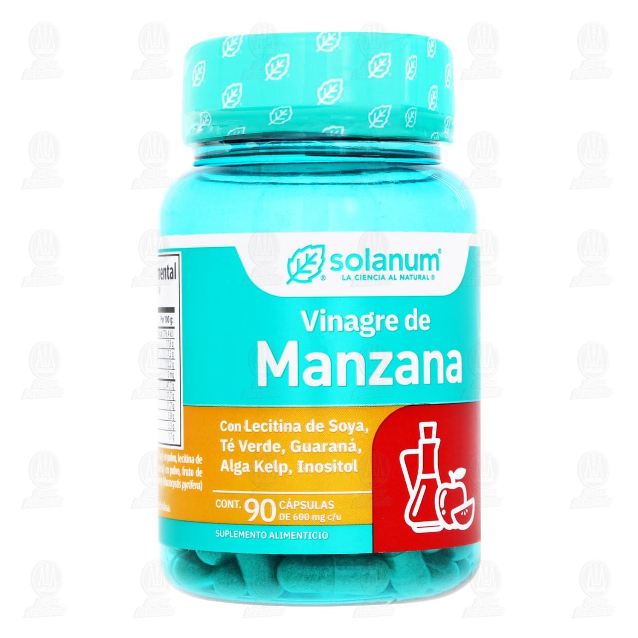 Vinagre de Manzana Solanum, 90 C&aacute;psulas de 600 mg c/u. image number 0