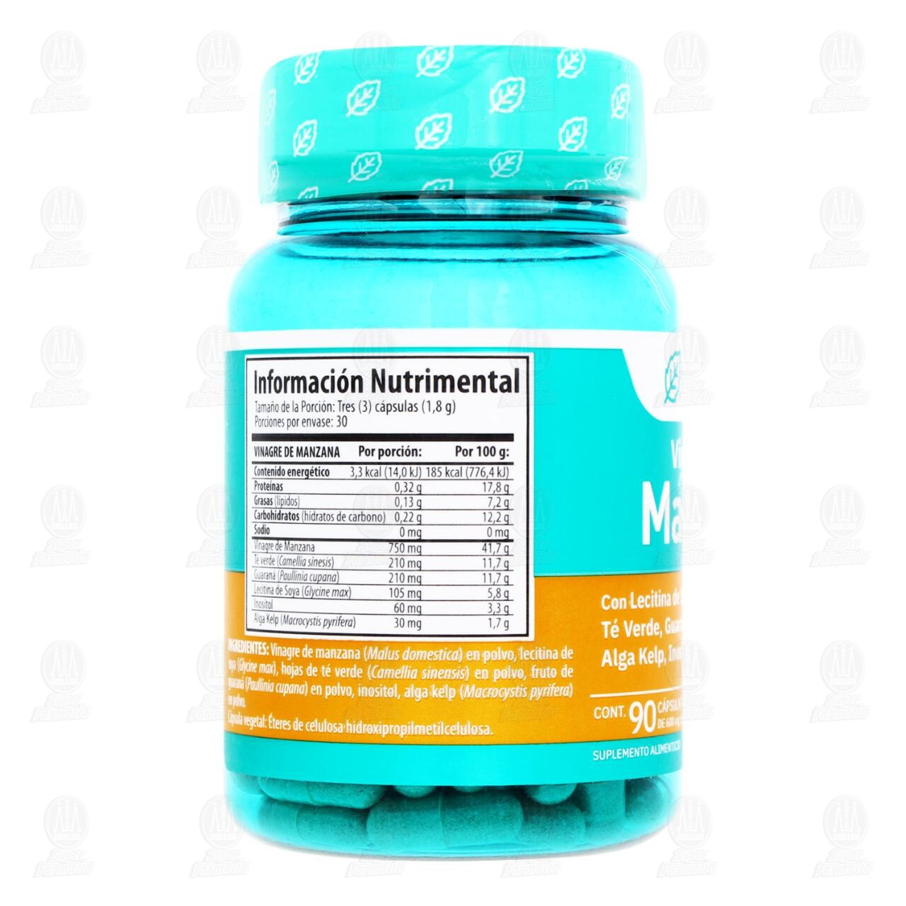 Vinagre de Manzana Solanum, 90 C&aacute;psulas de 600 mg c/u. image number 2