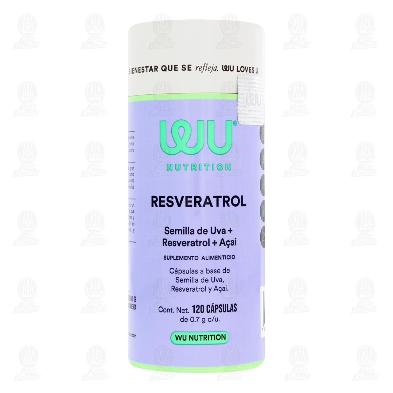 Wu Nutrition Resveratrol, 120 C&aacute;psulas de 0.7 gr c/u. image number 1