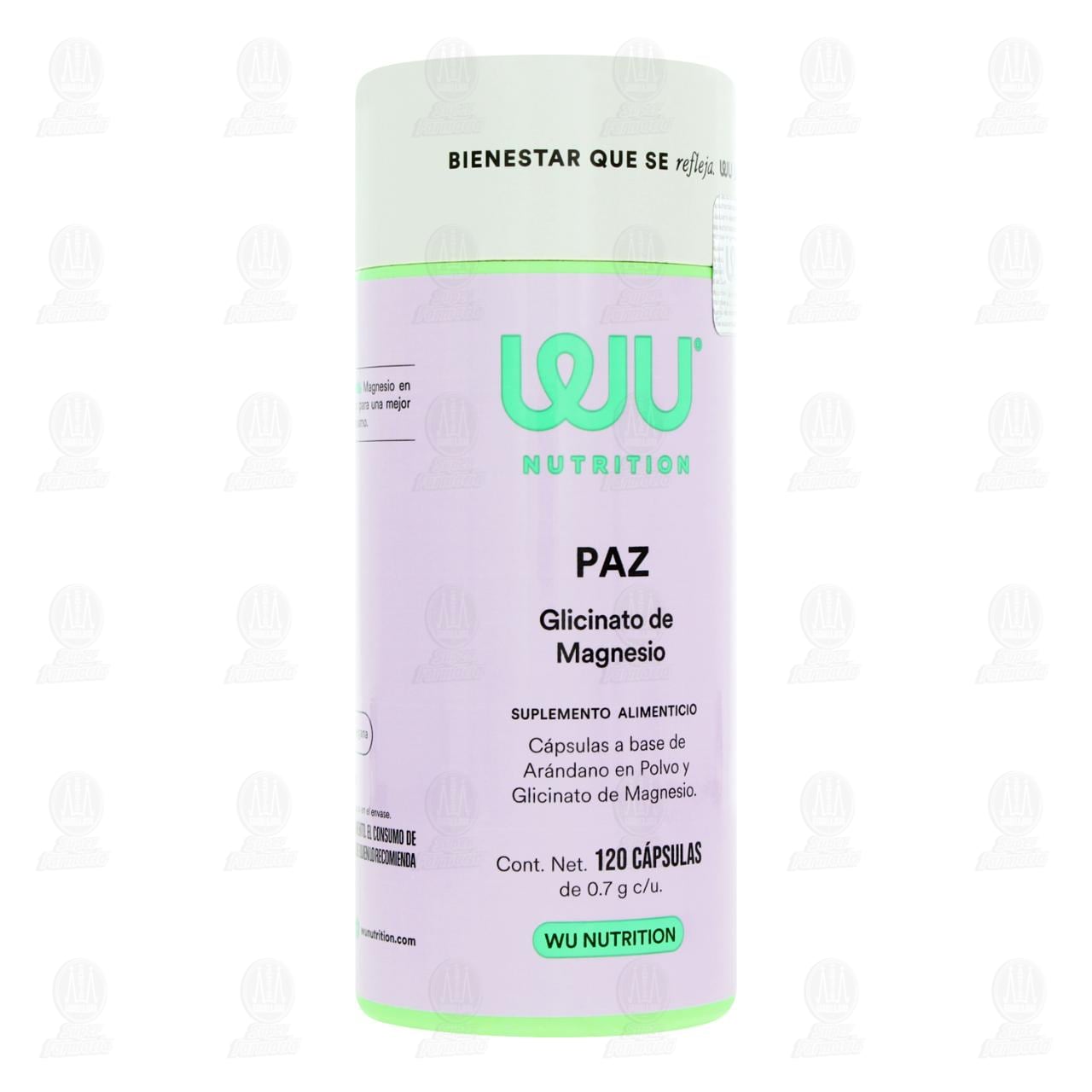 Wu Nutrition Paz, 120 Cápsulas de 0.7 gr c/u. image number 0