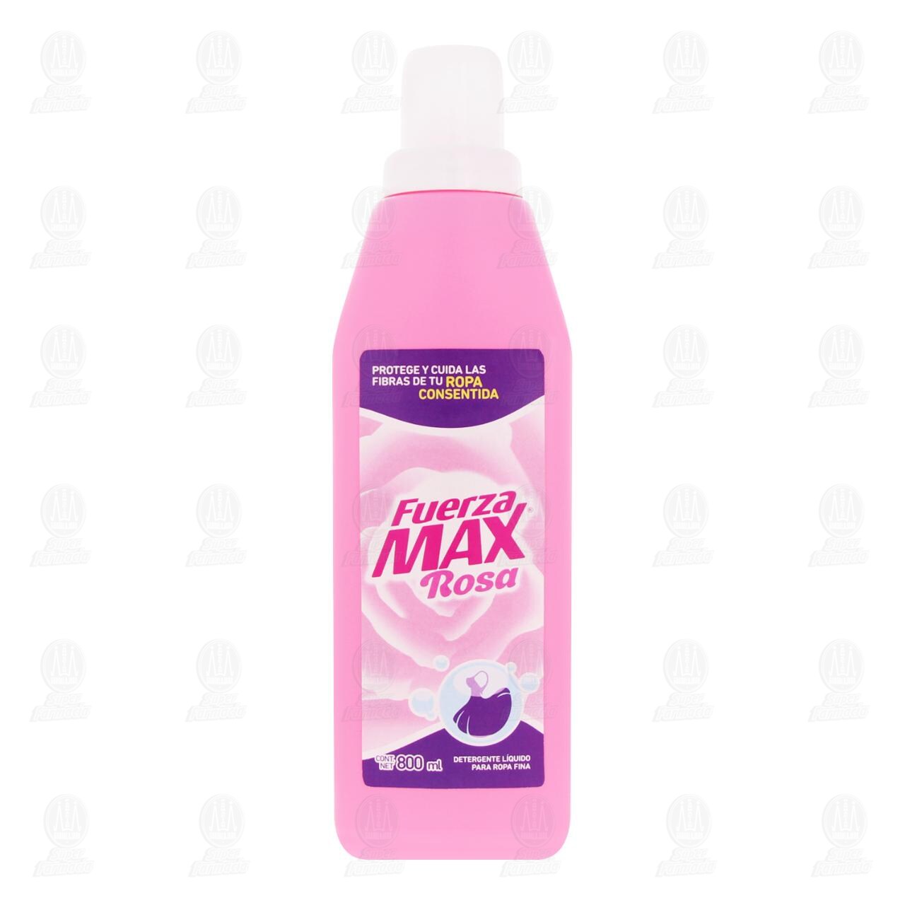 Detergente L&iacute;quido Fuerza Max Rosa, 800 ml. image number 1