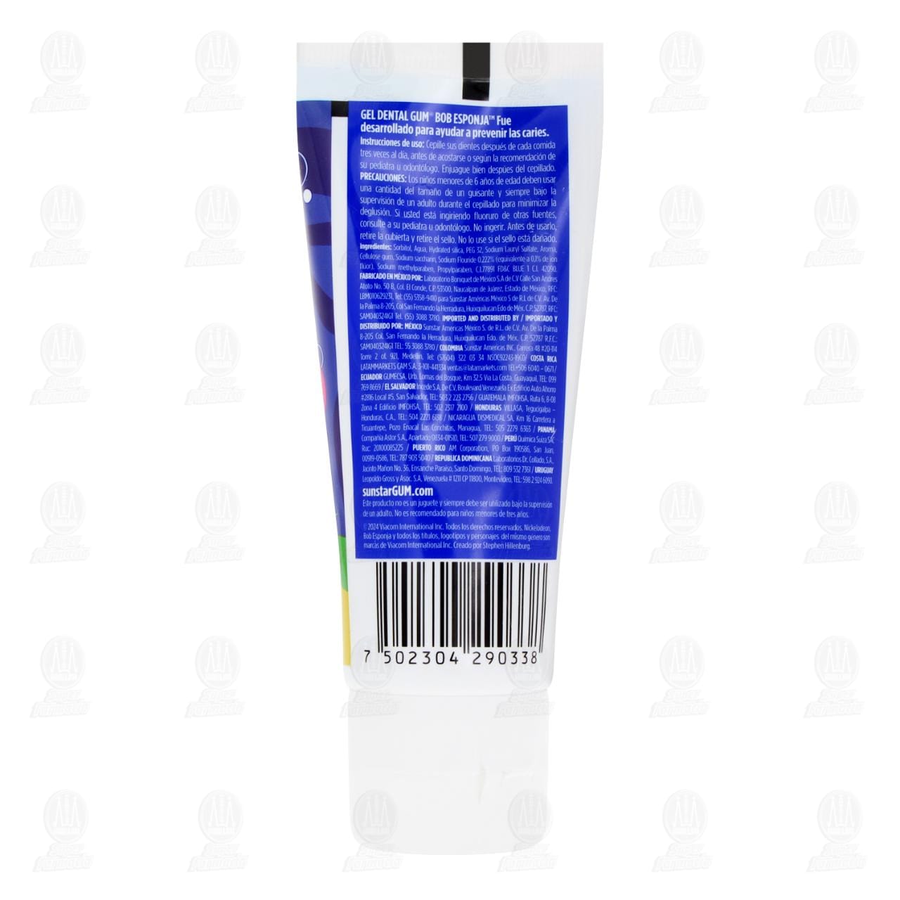 Gel Dental Infantil Gum Bob Esponja Sabor Bubble Gum, 75 ml. image number 1
