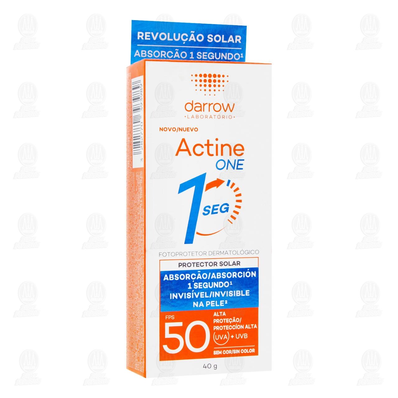 Protector Solar Darrow Actine One Seg Sin Color FPS 50 Alta Protecci&oacute;n, 40 gr.