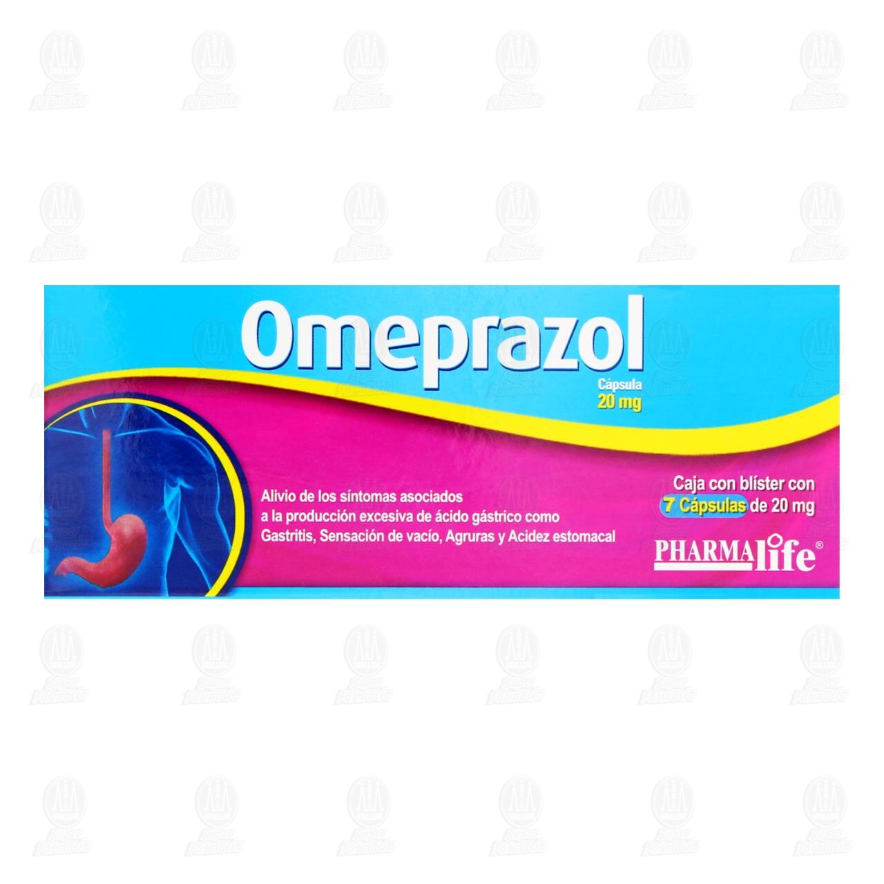 Omeprazol 20 mg, 7 C&aacute;psulas Pharmalife. image number 1