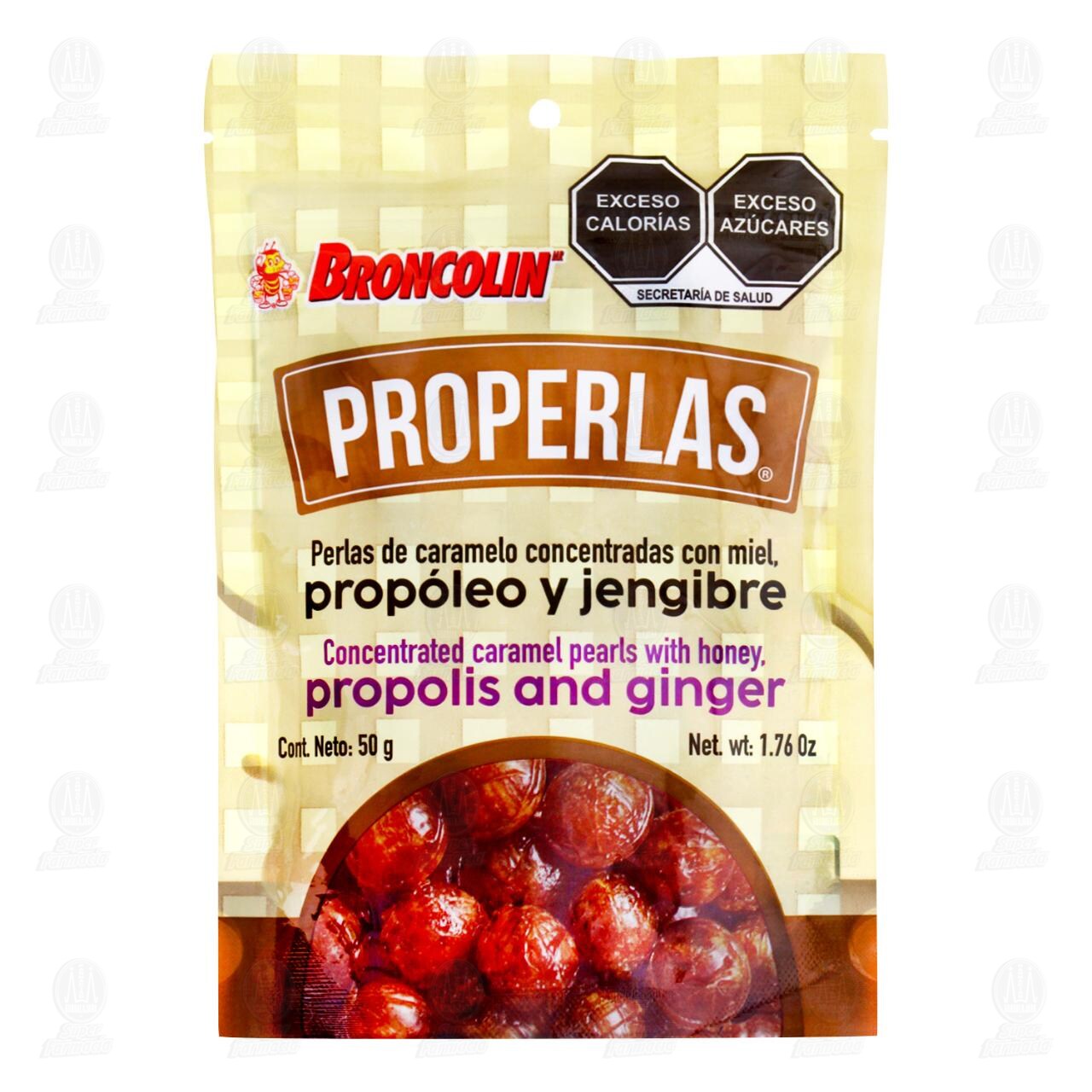 Broncolin Properlas de Prop&oacute;leo y Jengibre, 50 gr.