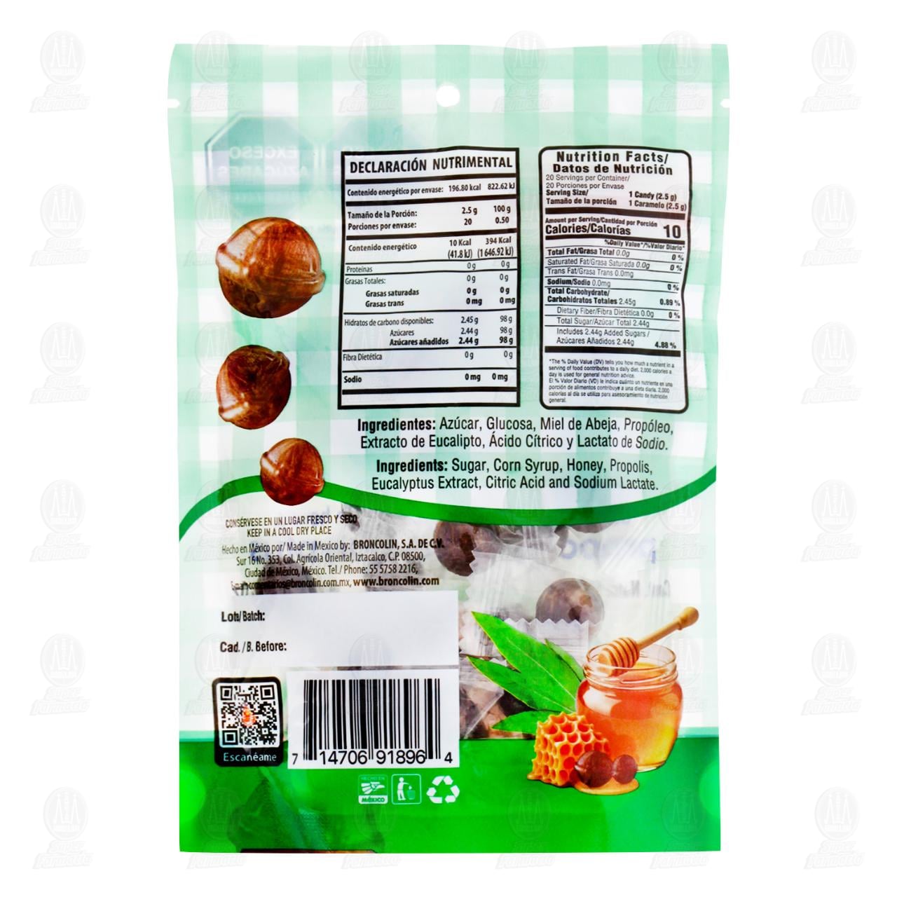 Broncolin Properlas de Prop&oacute;leo y Eucalipto, 50 gr. image number 1