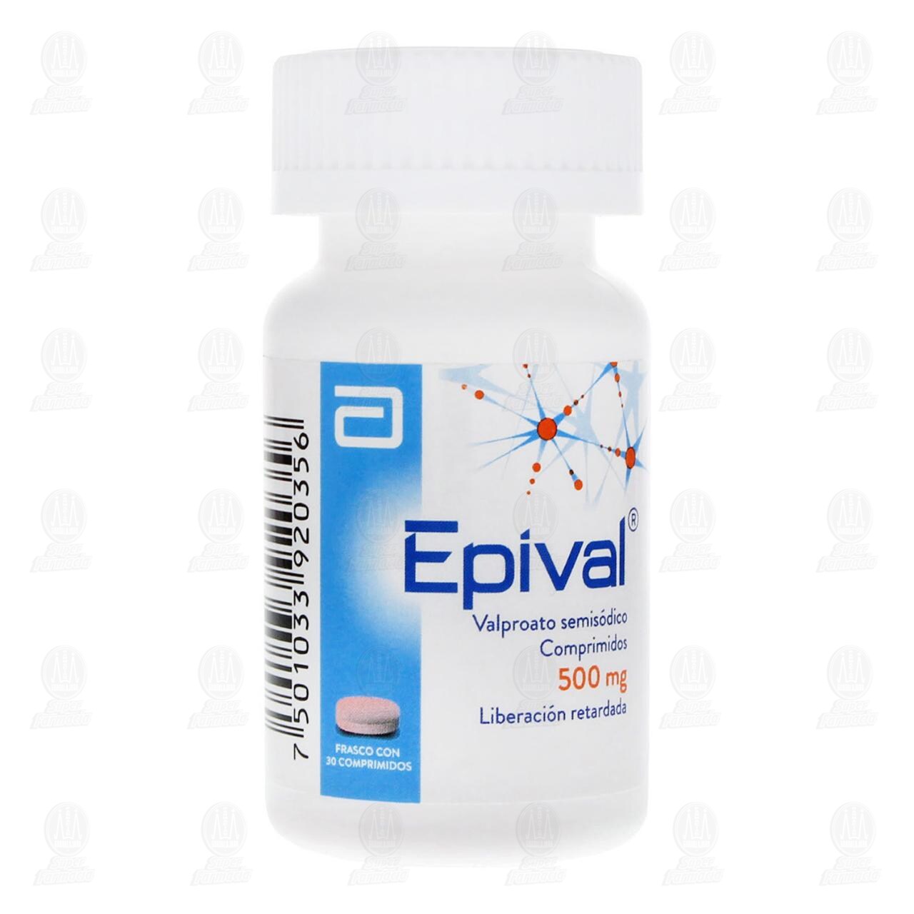 Epival 500 mg, 30 Comprimidos. image number 0