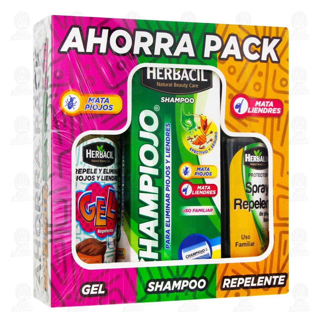 Pack Herbacil Shampoo + Gel Repelente + Spray Repelente, 3 pzas.