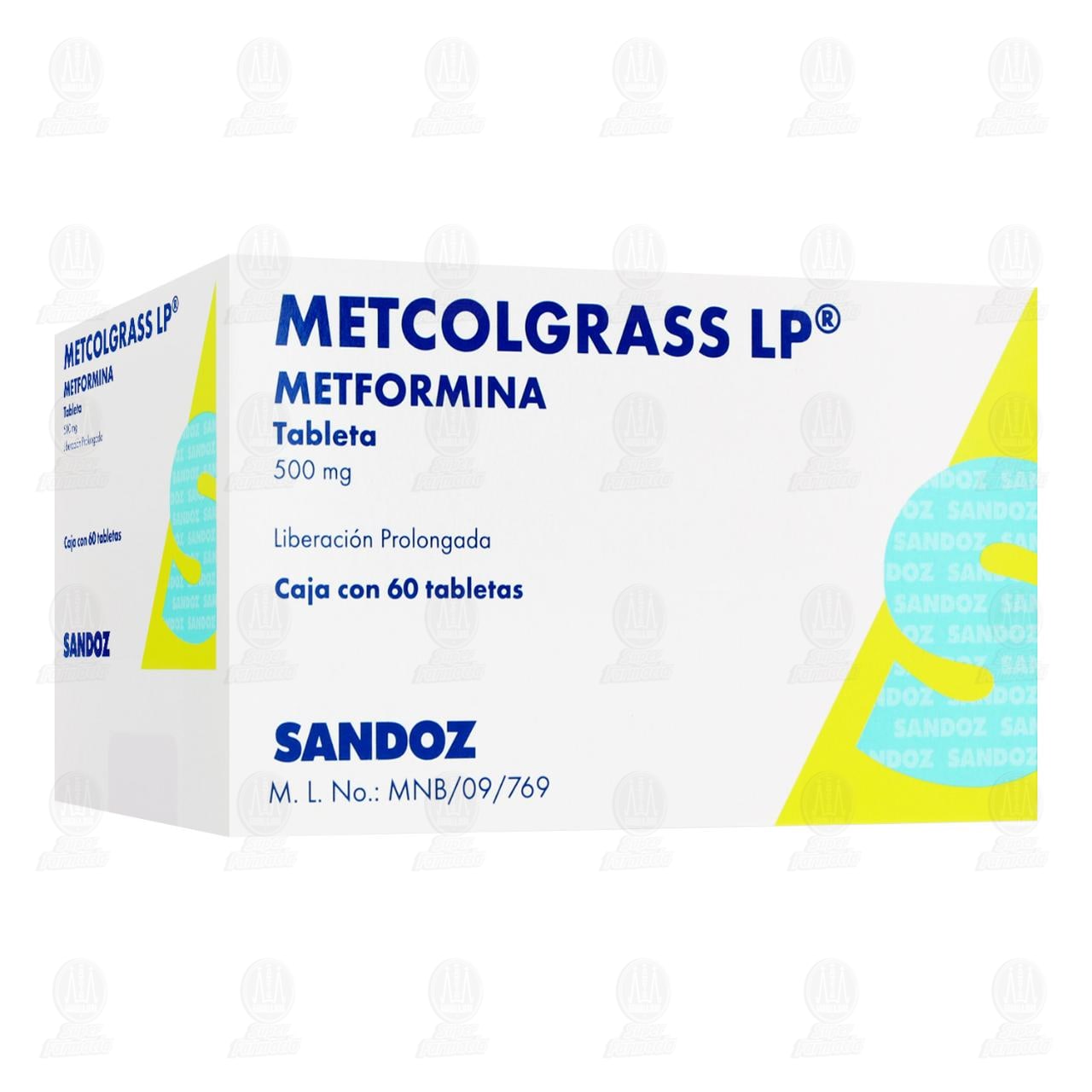 Imagen para Metcolgrass LP 500 mg, 60 Tabletas.