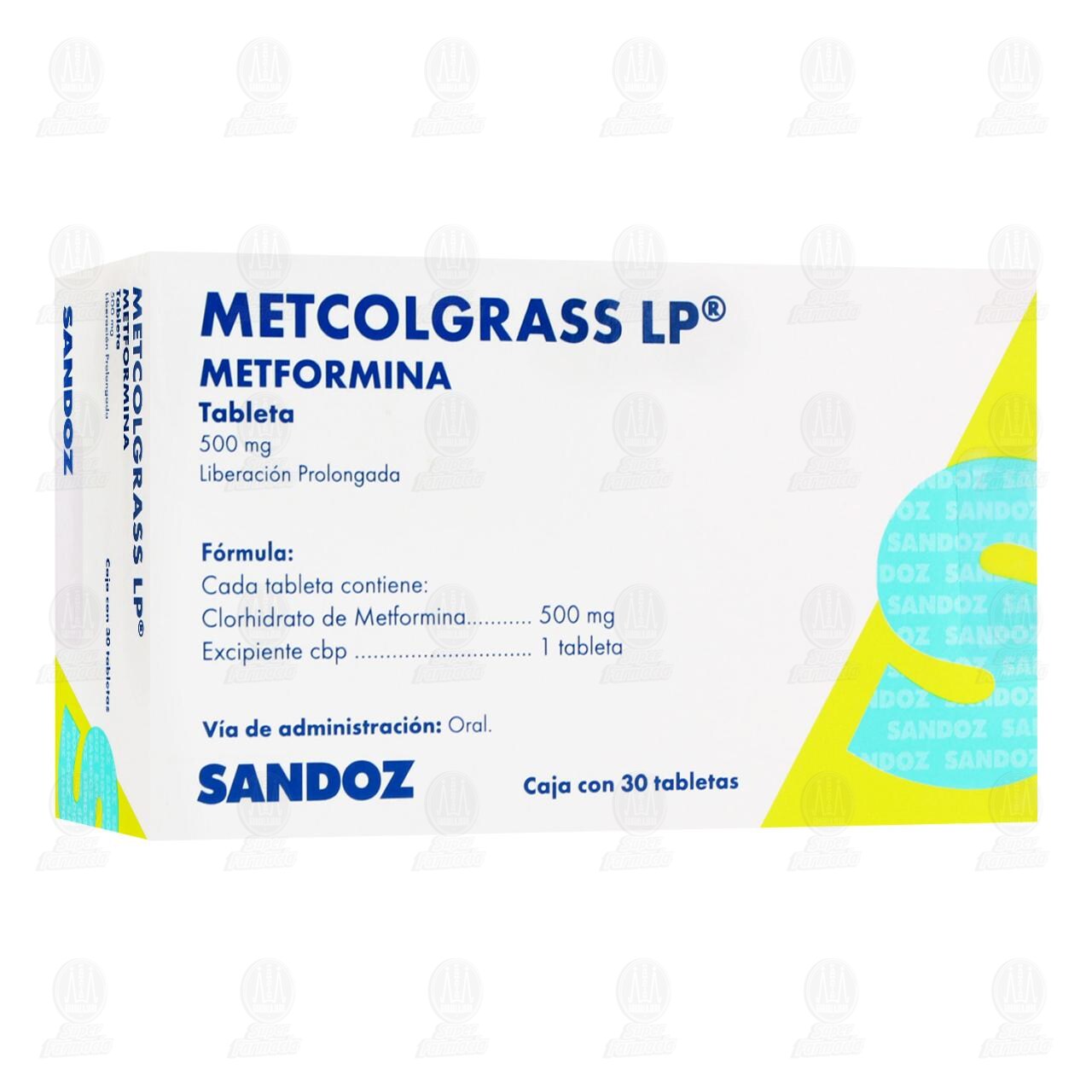 Metcolgrass LP 500 mg, 30 Tabletas. image number 0