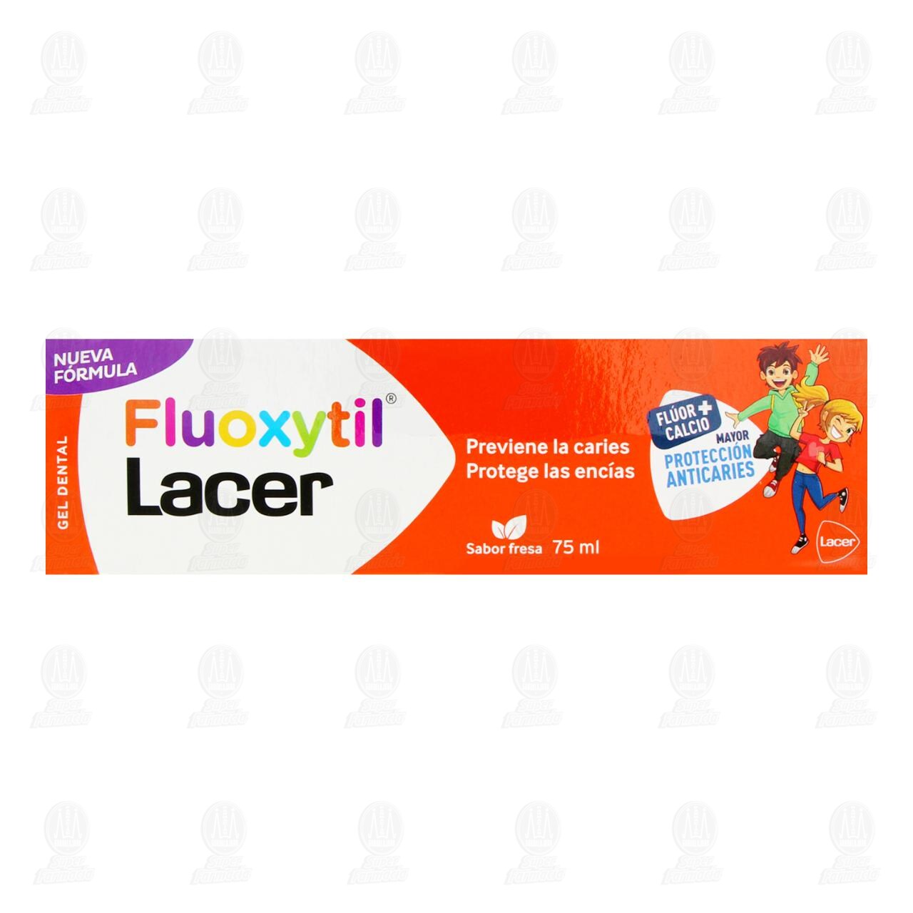 Fluoxytil Lacer Gel Dental Sabor Fresa, 75 ml. image number 1