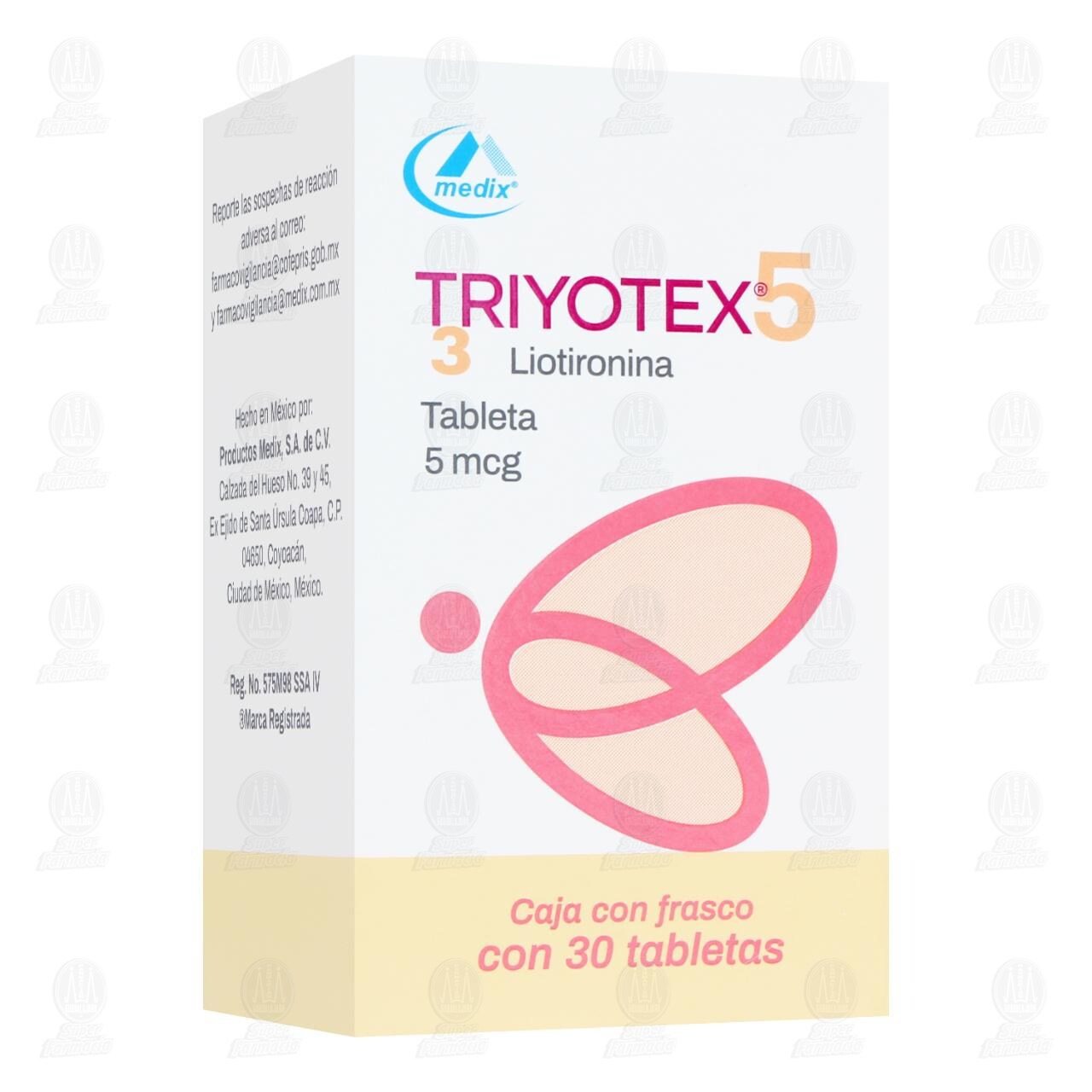 Triyotex 5 5 mcg, 30 Tabletas. image number 0