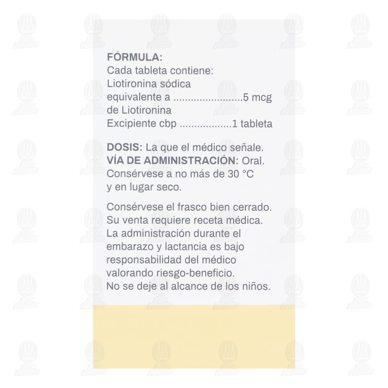 Triyotex 5 5 mcg, 30 Tabletas. image number 2