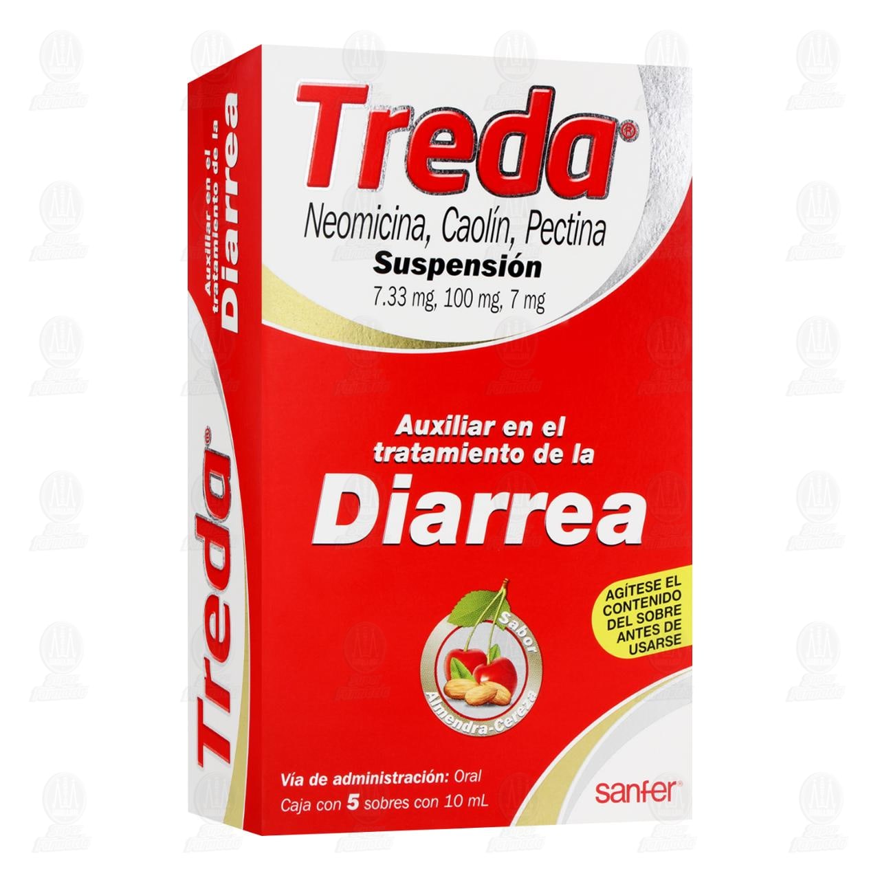 TREDA SUSP. Sab. Almendra-Cereza Cja. c/5 SOBS. 10 ML. 7.33/100/7 MG.