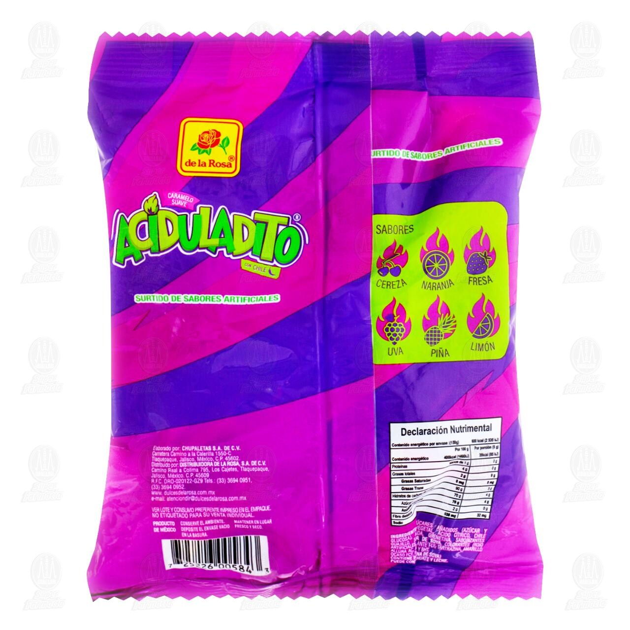 Caramelo Suave de la Rosa Aciduladito Sabores Surtidos con Chile, 150 gr. image number 1