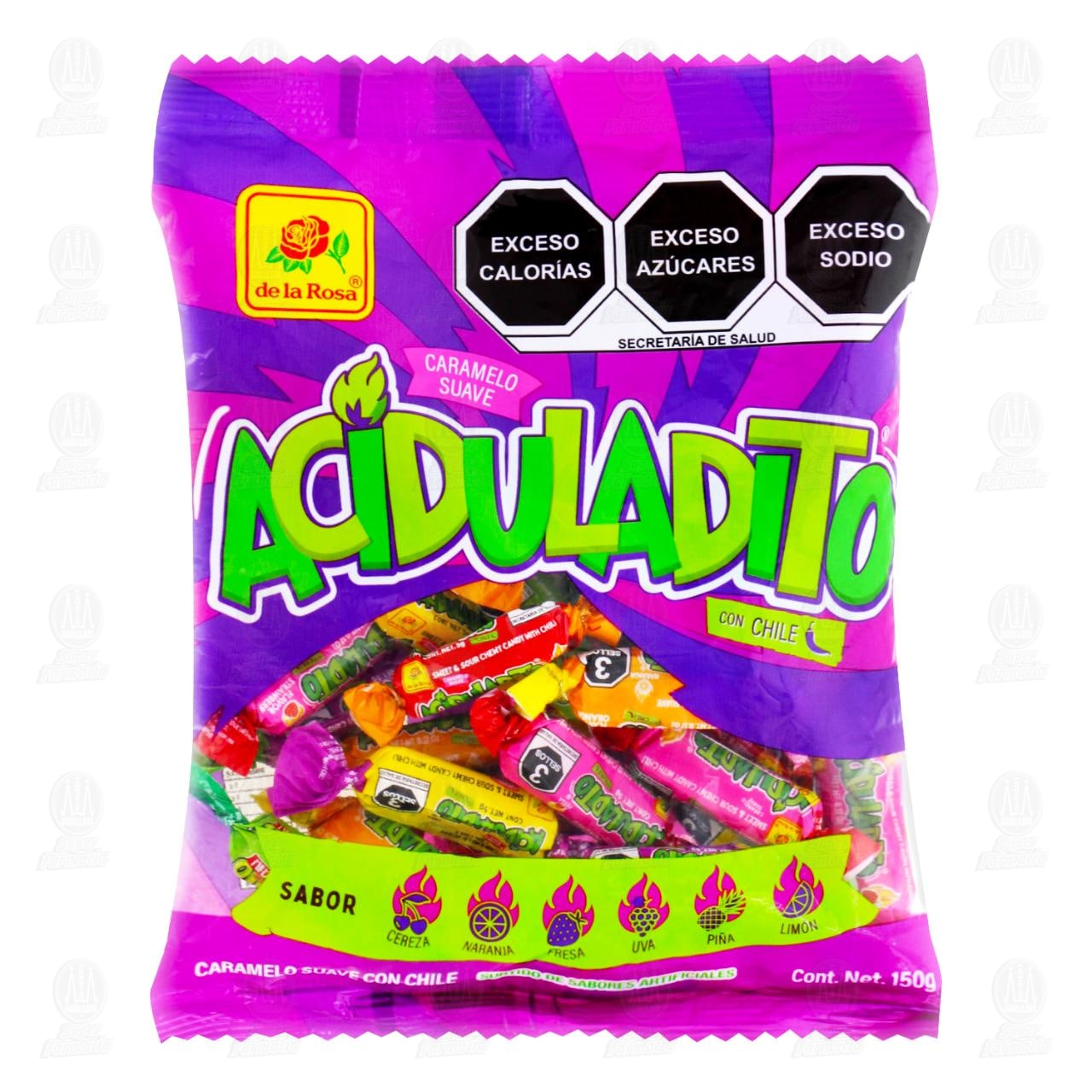 Caramelo Suave de la Rosa Aciduladito Sabores Surtidos con Chile, 150 gr. image number 0