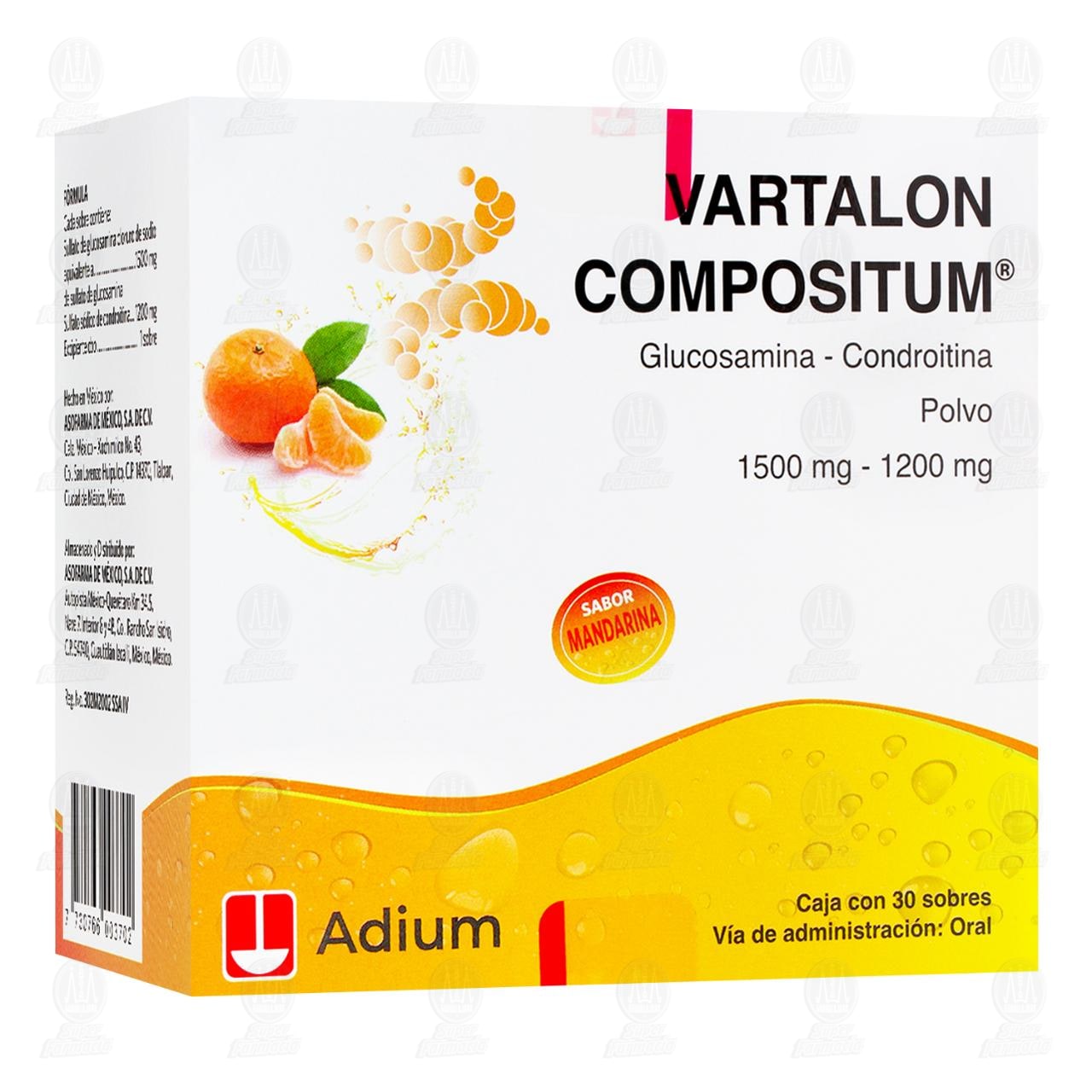 Imagen para Vartalon Compositum 1500mg/1200mg Sabor Mandarina, 30 Sobres.