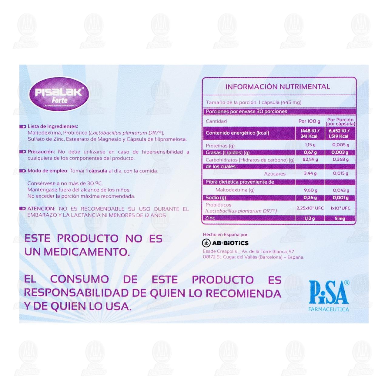 Pisalak Forte 1000 Millones de UFC, 30 C&aacute;psulas de 445 mg c/u. image number 2