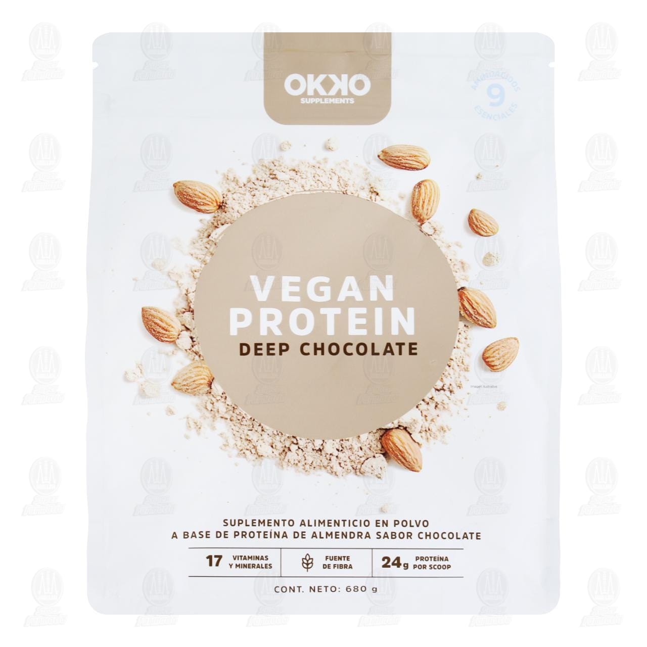 Imagen para Proteína Vegana Okko Deep Chocolate a Base de Proteína de Almendra, 680 gr.