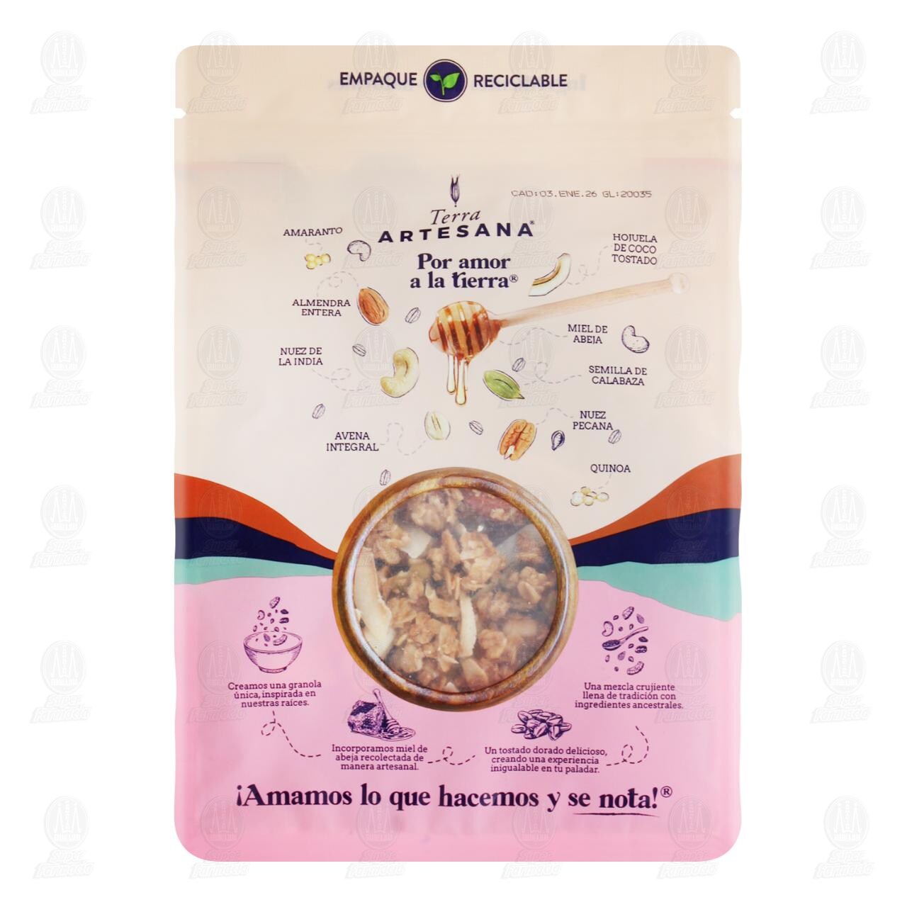 Granola Gourmet Terra Artesana Mezcla Tostada Artesanal, 340 gr. image number 1