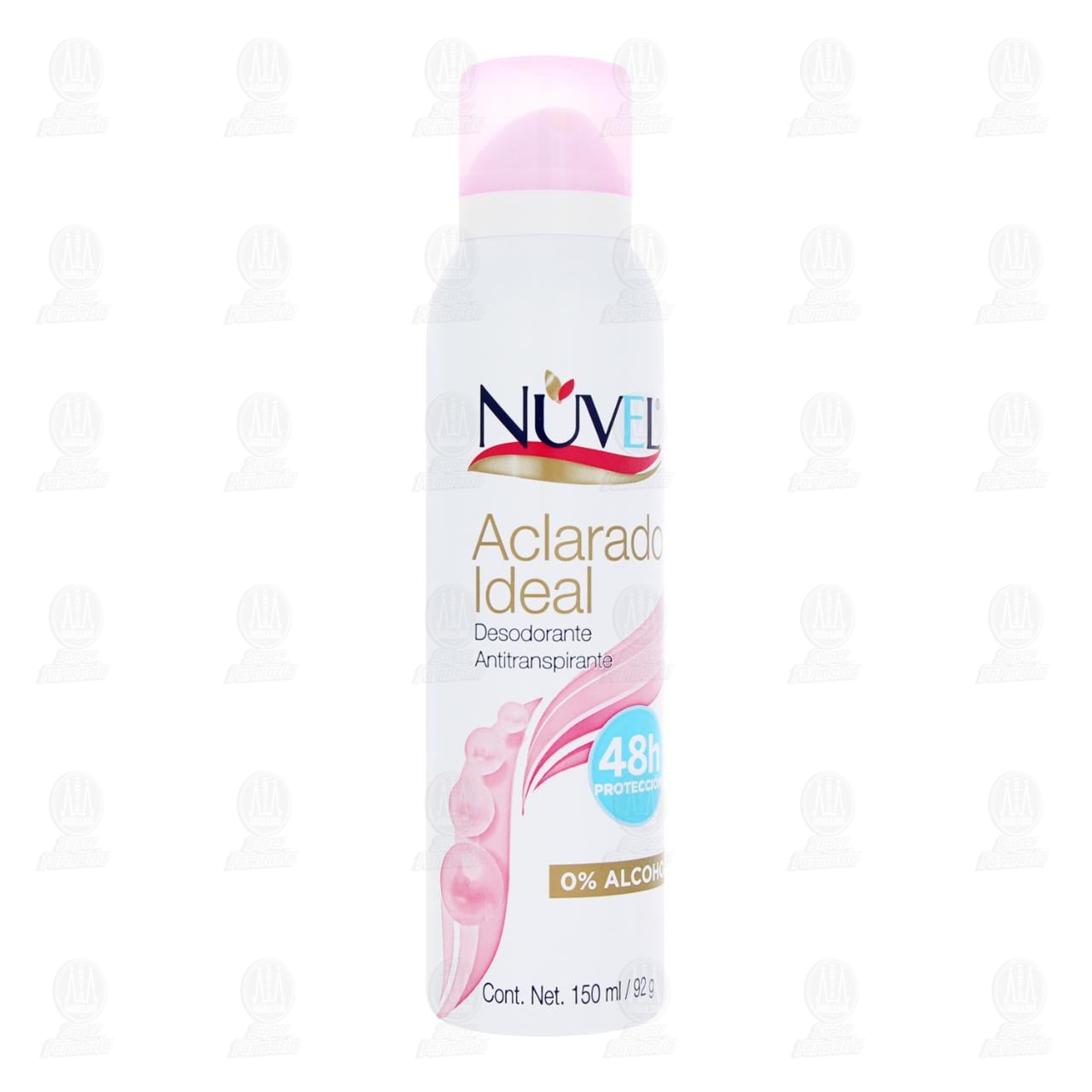 Desodorante Nuvel Antitranspirante Aclarado Ideal en Aerosol, 150 ml.