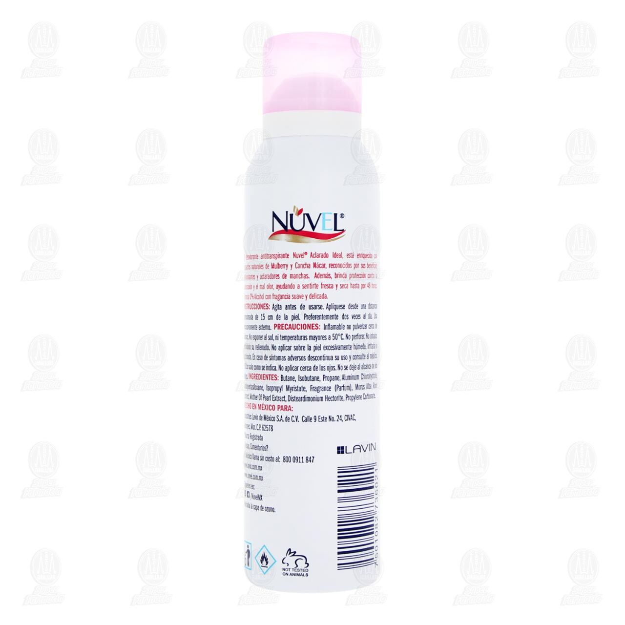 Desodorante Nuvel Antitranspirante Aclarado Ideal en Aerosol, 150 ml. image number 2