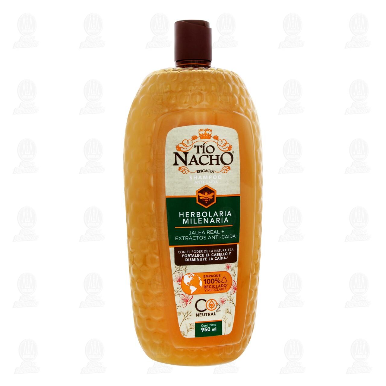 Shampoo Tío Nacho Herbolaria Milenaria Jalea Real más Extractos Anti-Caída, 950 ml.