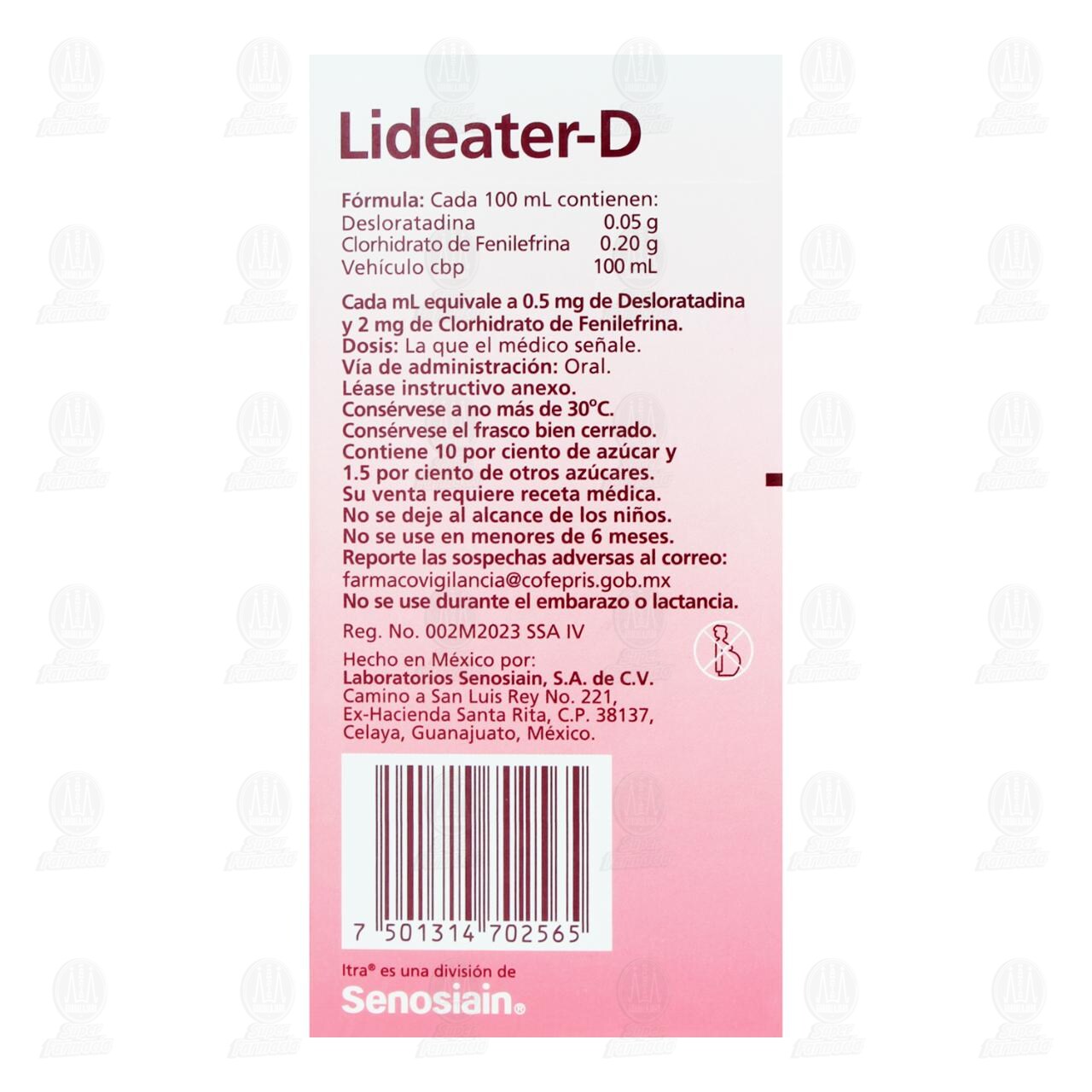 Lideater-D Soluci&oacute;n Pedi&aacute;trica 0.05gr/0.20gr/100ml, 30 ml. image number 2