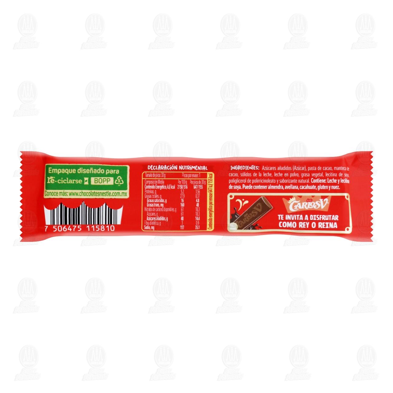 Chocolate Carlos V Edici&oacute;n Especial Nombres, 30 gr. image number 1