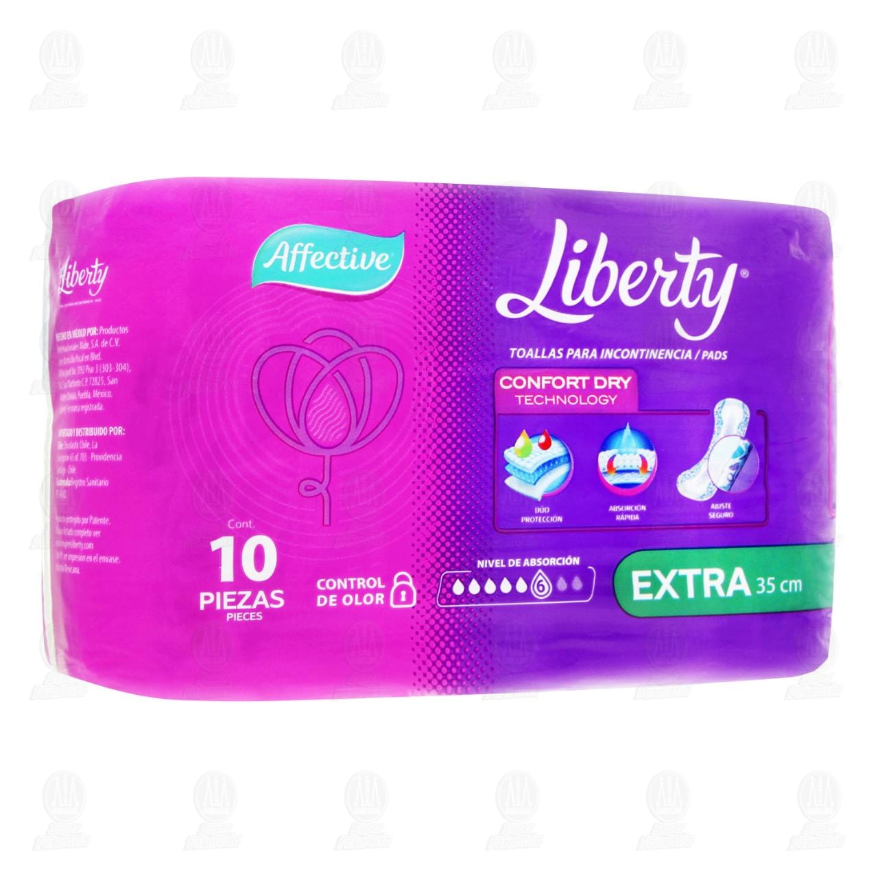 Imagen para Affective Liberty Extra Toallas para Incontinencia Femenina, 10 pzas.