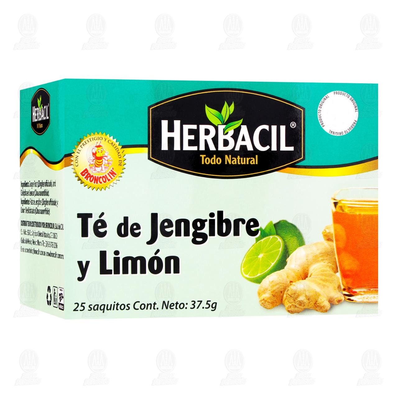 Herbacil T&eacute; de Jengibre y Lim&oacute;n, 37.5 gr.