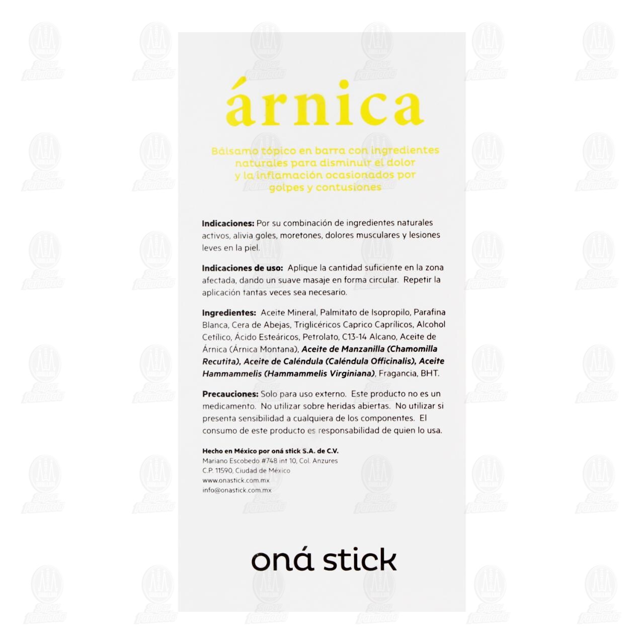 &Aacute;rnica On&aacute; Stick B&aacute;lsamo T&oacute;pico en Barra, 12 gr. image number 2