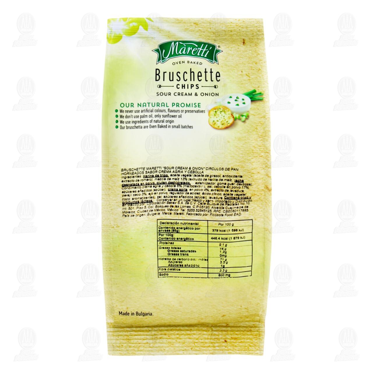 Pan Horneado Maretti Bruschette Chips Sour Cream & Onion, 85 gr. image number 1