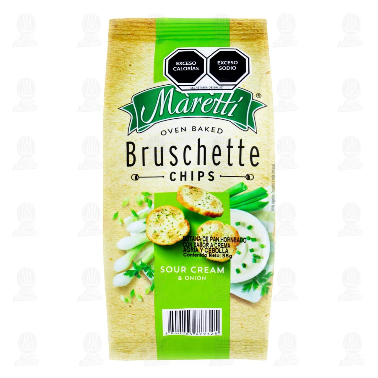 Imagen para Pan Horneado Maretti Bruschette Chips Sour Cream & Onion, 85 gr.