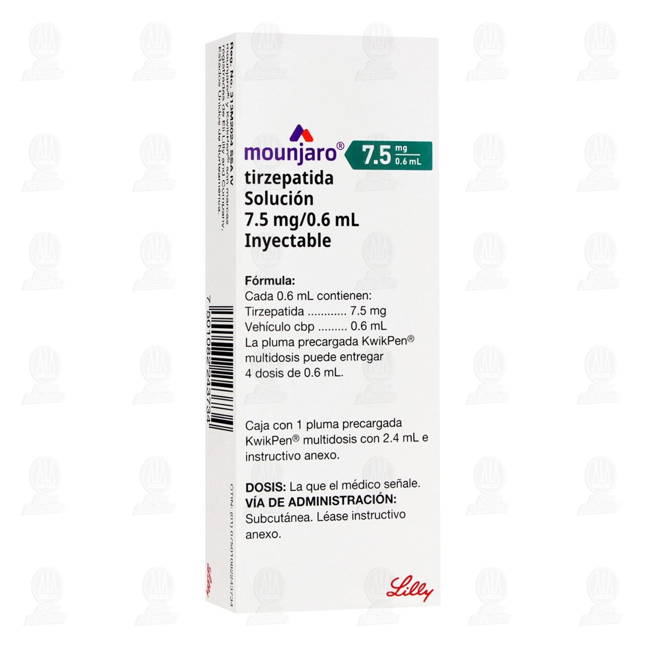 Mounjaro KwikPen 7.5mg/0.6ml en Pluma Precargada Soluci&oacute;n Inyectable, 2.4 ml. image number 0