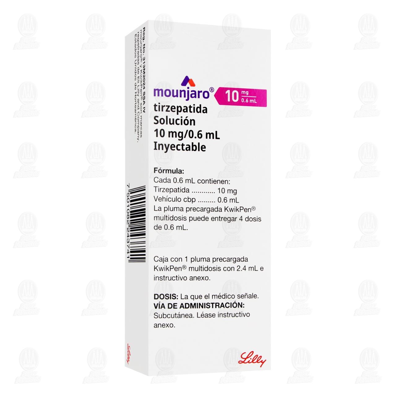 Mounjaro KwikPen 10mg/0.6ml en Pluma Precargada Soluci&oacute;n Inyectable, 2.4 ml.