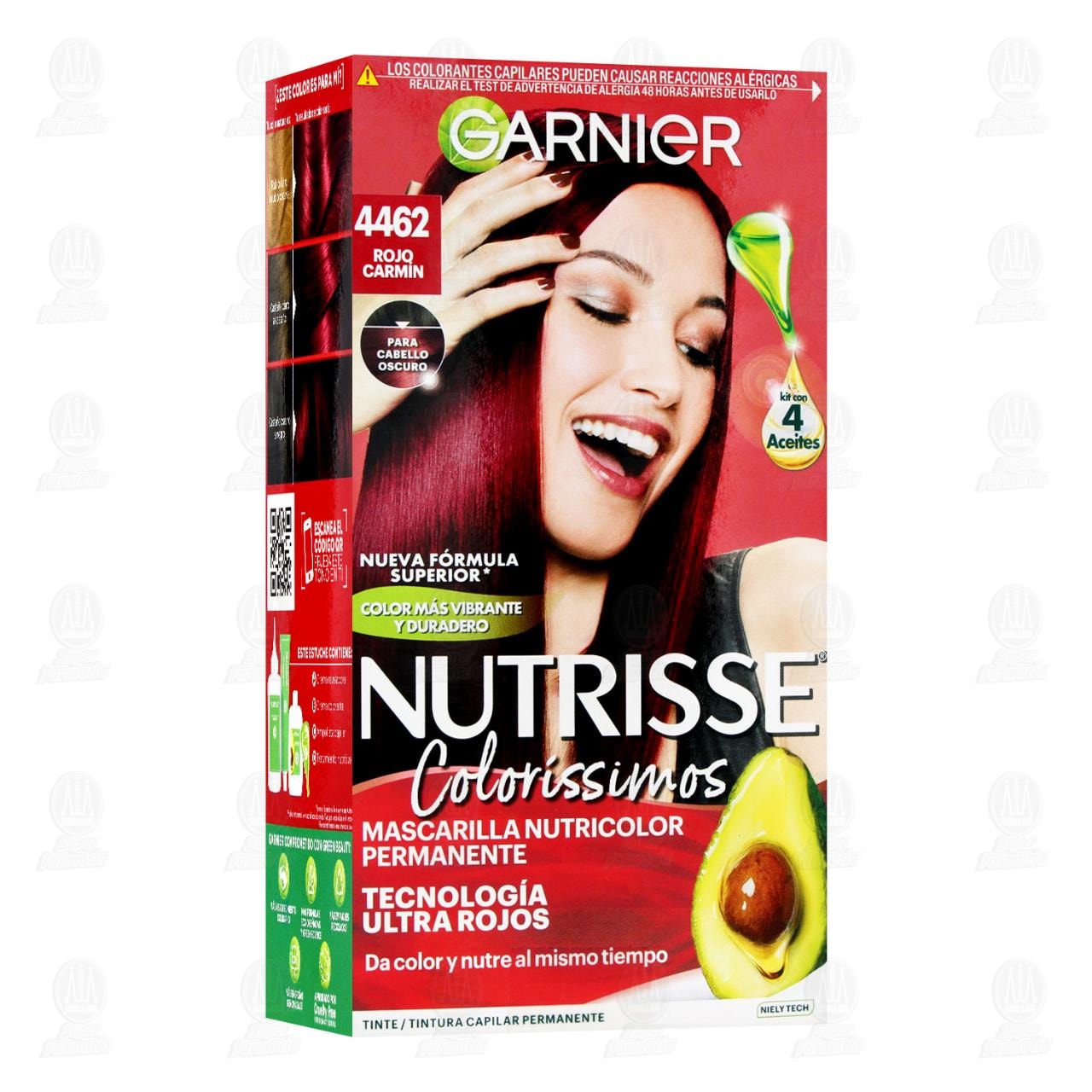 Tinte Garnier Nutrisse Color&iacute;ssimas Rojo Carm&iacute;n (4462), 1 pz. image number 0