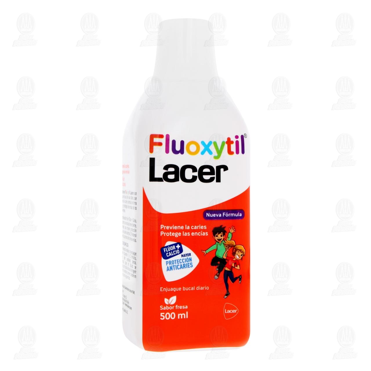 Imagen para Fluoxytil Lacer Enjuague Bucal Sabor Fresa, 500 ml.