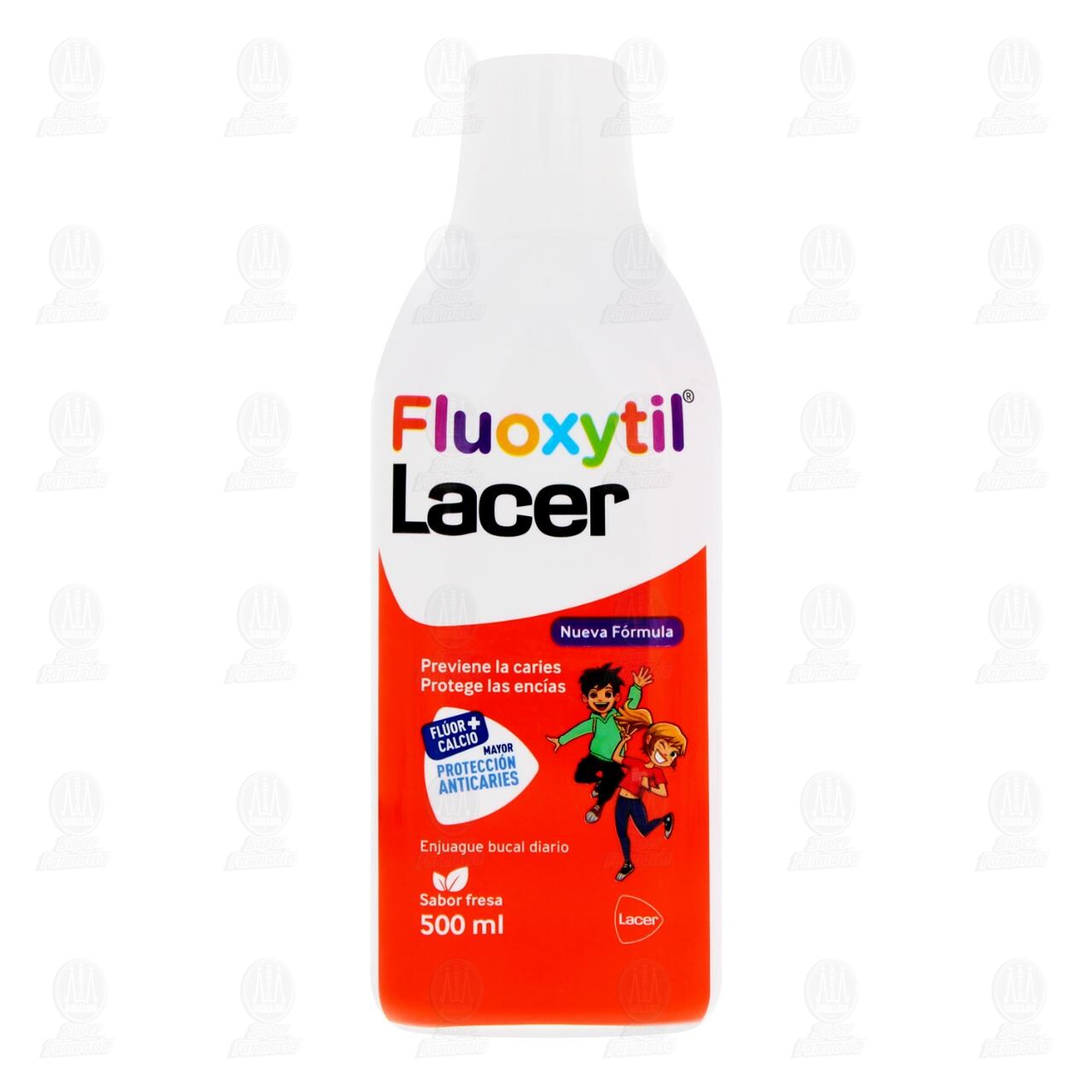 Fluoxytil Lacer Enjuague Bucal Sabor Fresa, 500 ml. image number 1