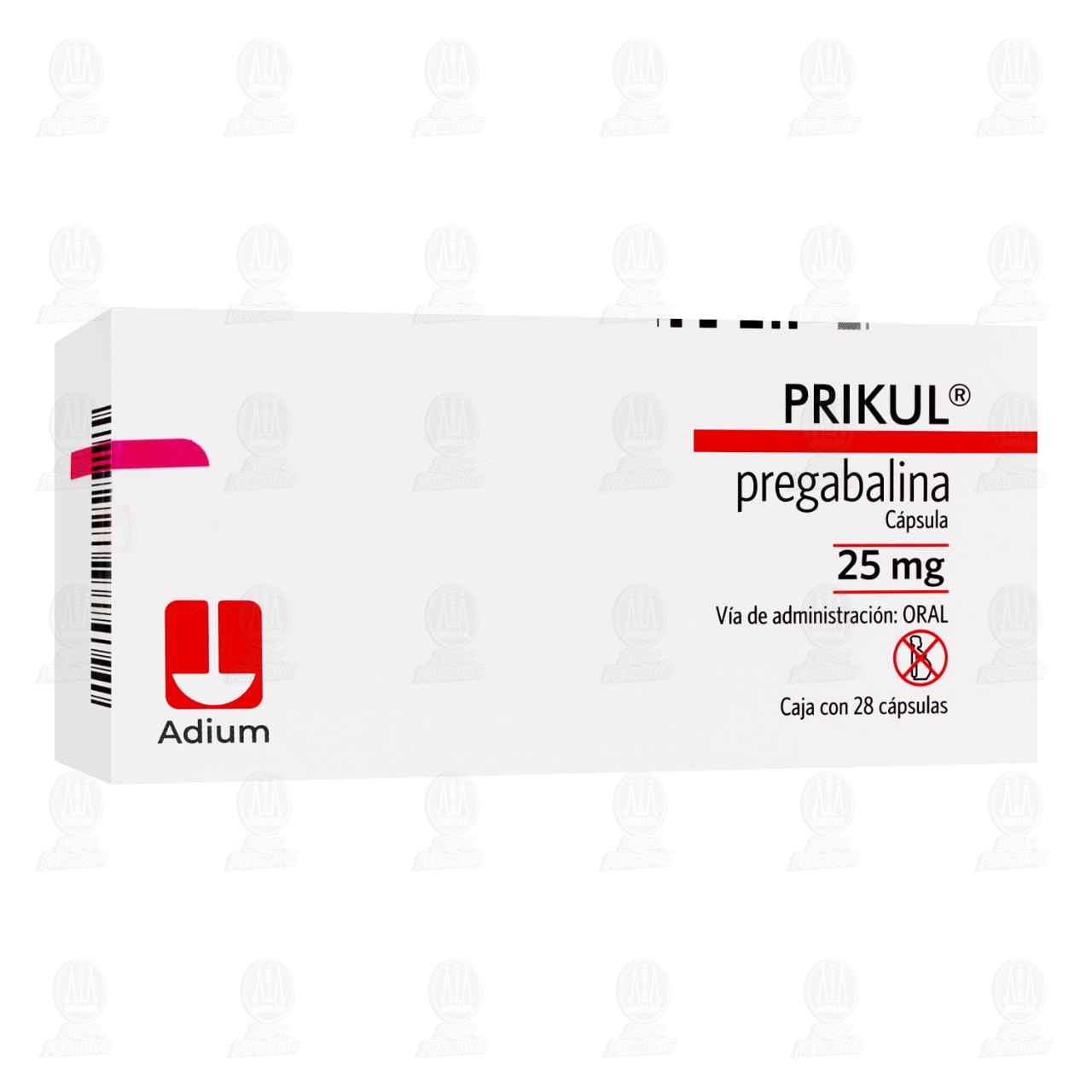 Imagen para Prikul 25 mg, 28 Cápsulas.
