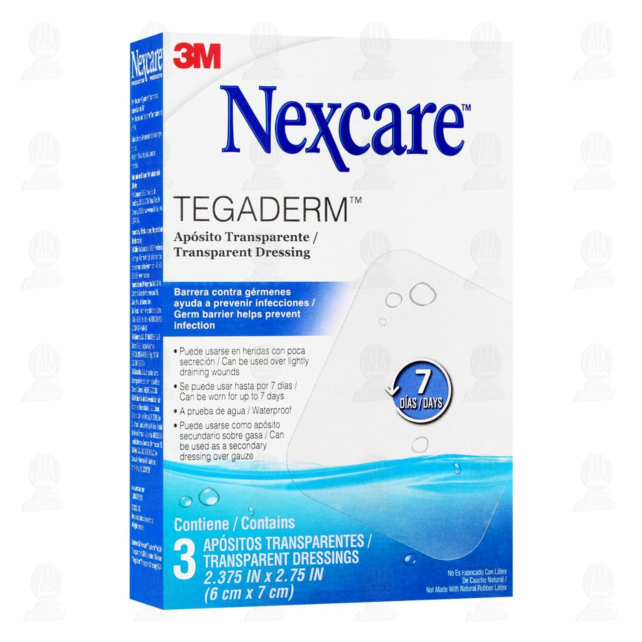 3M Nexcare Tegaderm Ap&oacute;sito Transparente 6cm x 7cm, 3 pzas. image number 0