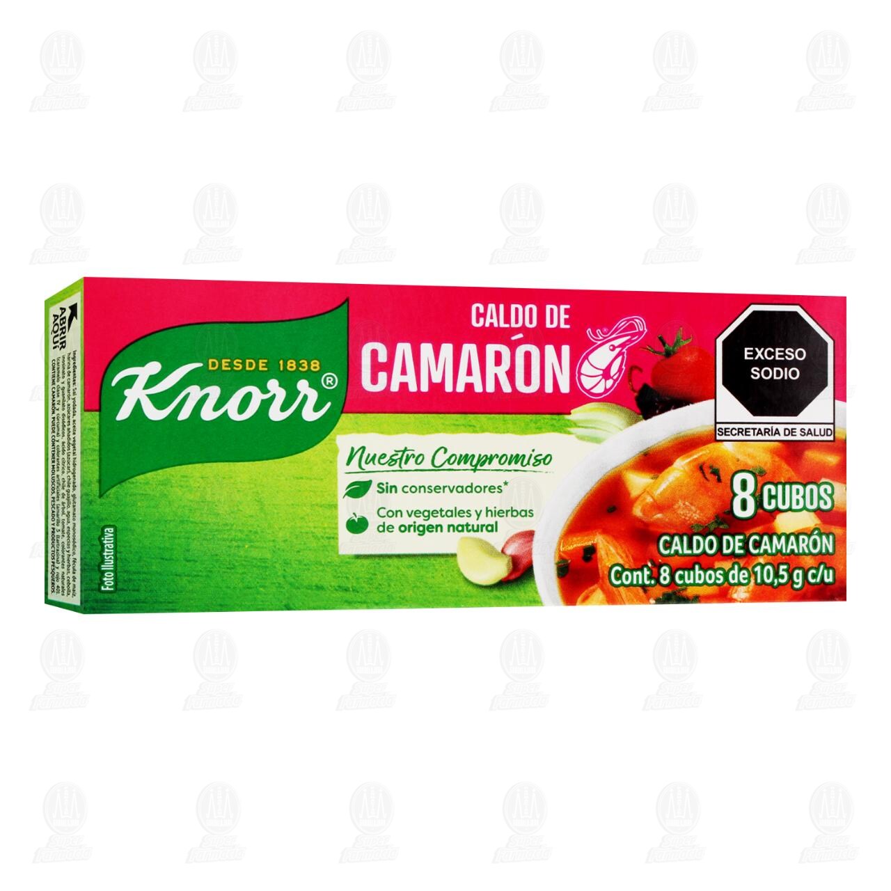 Caldo de Camar&oacute;n Knorr en Cubos, 8 pzas.