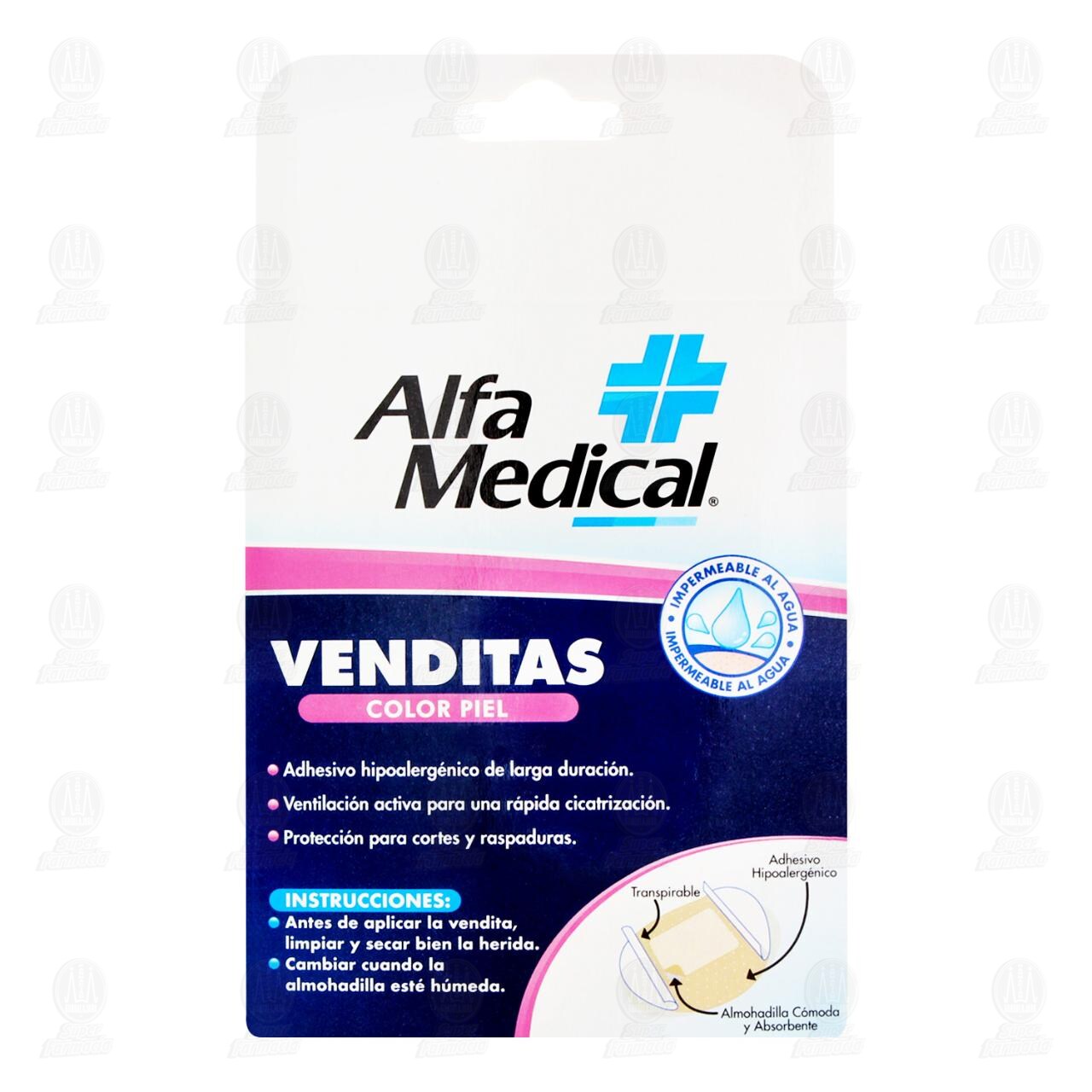 Venditas Adhesivas Alfa Medical Redondas Color Piel, 100 pzas. image number 2